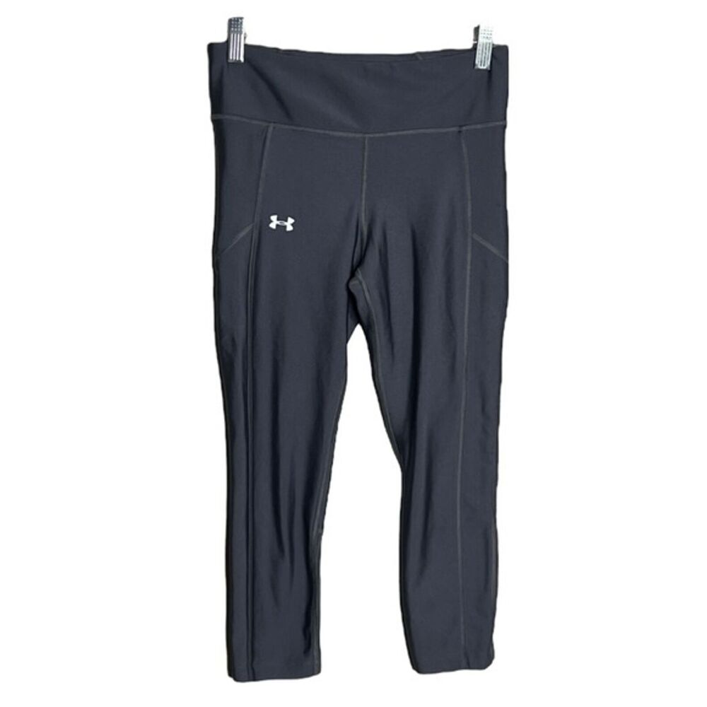 Under Armour Pants Womens Small Gray Crop Leggings Neutral Workout Athleisure